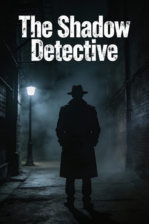 Crime Novel Book Cover "The Shadow Detective" AI image generation showcase