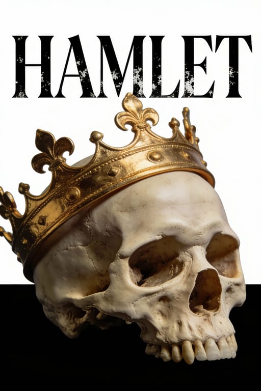 Dramatic Minimalist Hamlet Poster AI image generation showcase