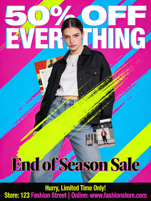 Trendy Fashion Sale Poster AI image generation showcase